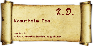 Krautheim Dea névjegykártya